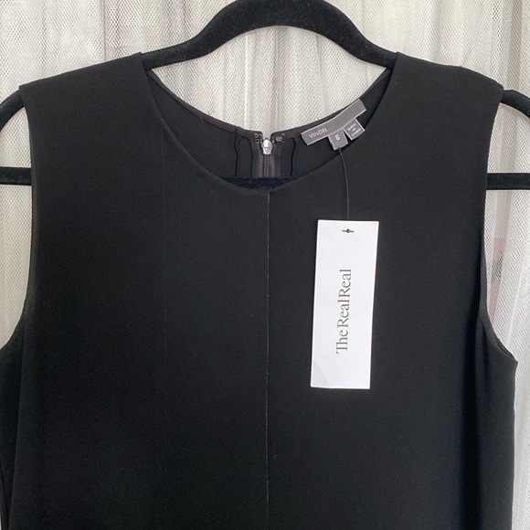 Vince Modern/Classic style, shift laser cut LBD dress! Black/ivory! Size 6 - Picture 8 of 16